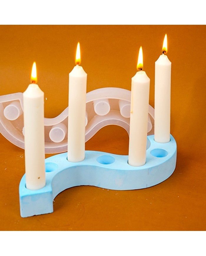 Asimetrik  Şamdan Silikon Kalıp Beton Mum Altlıgı Kod 541B