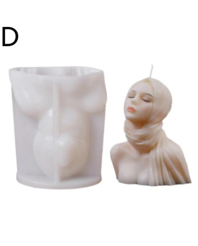 Kızılcık Şerbeti Örtülü Kadın Mum Beton Silikon Kalıp Kod 1257D