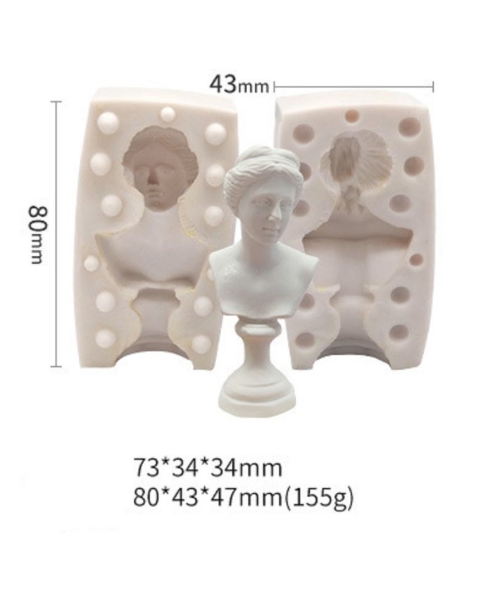 Romalı Kadın Suretli Mum Beton Silikon Kalıp  1259B