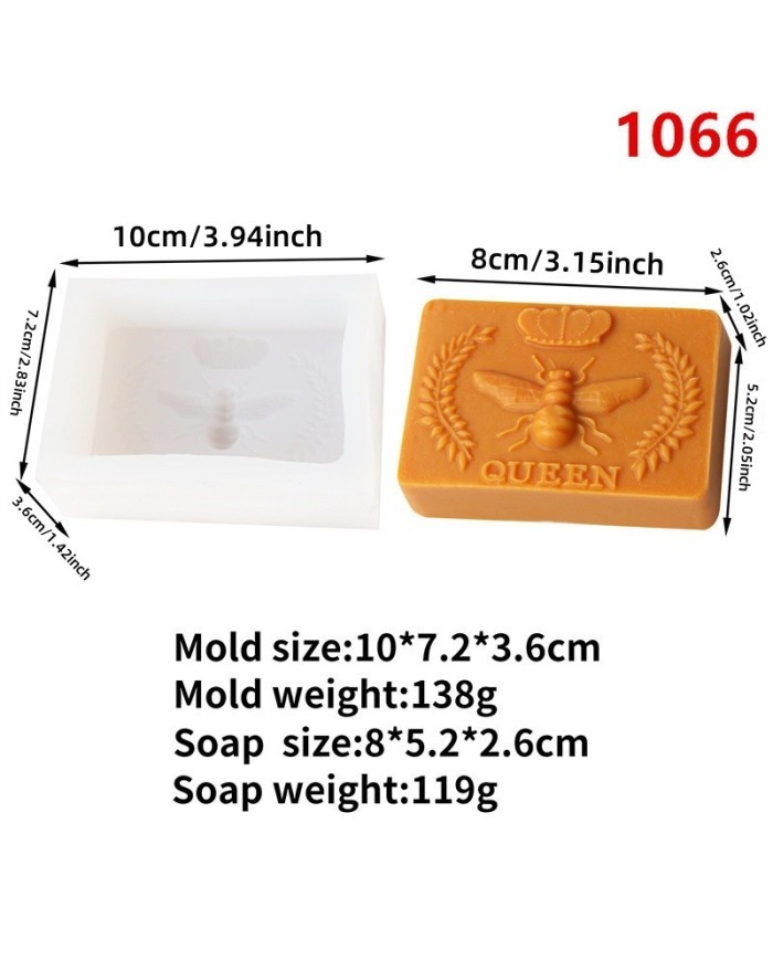 Dikdörtgen Kraliçe Arı Mum Beton Sabun Kalıbı Kod:1261A
