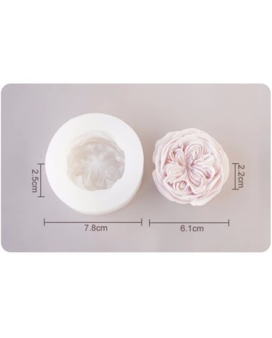 Katmerli Gül Çiçeği Epoksi Mum ve Beton Kalıbı - Kod: 1277