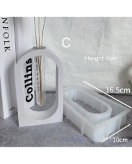 Oval İçi Boş Beton Saksı Kalıbı - Hobi Silikon Kalıbı -Kod:511