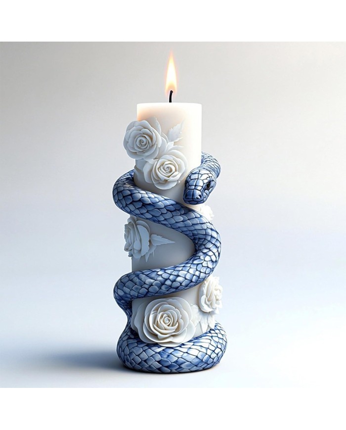 Çiçek Sutun Üzeri Sarılmış Yılan Mum & Sabun Silikon Kalıp Modeli Kod 1181