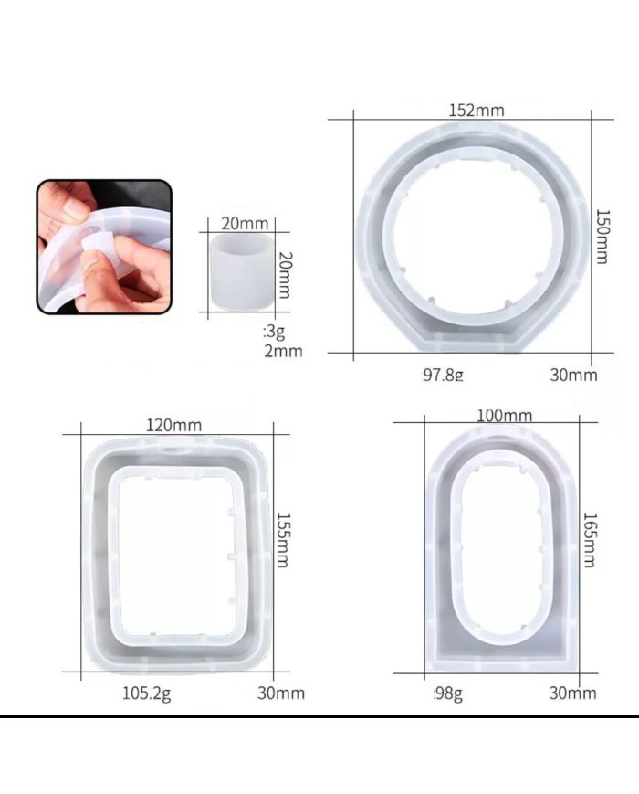 Oval İçi Boş Beton Saksı Kalıbı - Hobi Silikon Kalıbı -Kod:511