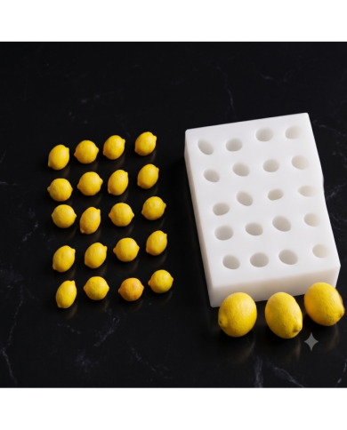 Gerçekçi 20li Yapraksız Limon Silikon Kalıbı 3 cm – Mum, Sabun ve Çikolata Kalıbı