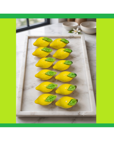 Gerçekçi Limon Şekilli Silikon Pasta, Çikolata ve Sabun Kalıbı - 12 Bölmeli