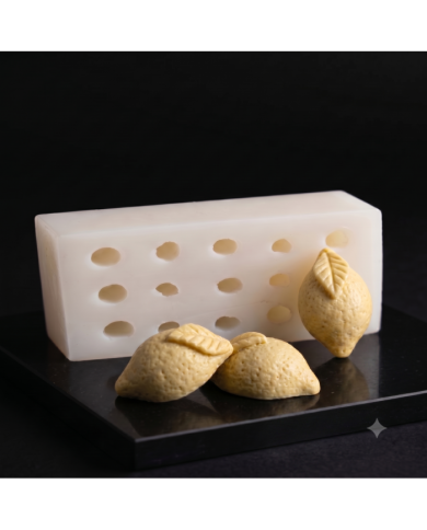 Gerçekçi Limon Şekilli Silikon Pasta, Çikolata ve Sabun Kalıbı - 12 Bölmeli