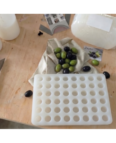 72'li  2cm Gerçekçi Zeytin Silikon Kalıbı - Salkım Sabun, Mum ve Epoksi İçin Çoklu Döküm