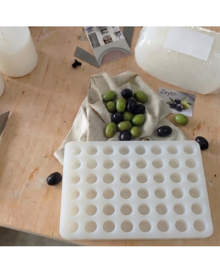 72'li  2cm Gerçekçi Zeytin Silikon Kalıbı - Salkım Sabun, Mum ve Epoksi İçin Çoklu Döküm