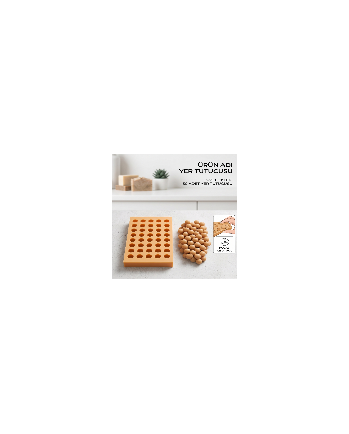 50 Gözlü Gerçekçi Üzüm Tanesi Silikon Kalıbı - 2 cm (Epoksi, Sabun, Mum, Kokulu Taş)