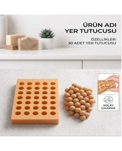 Silikon Üzüm Kalıbı Asimetrik 30'lu Salkım Sabun ve Kokulu Taş Kalıbı
