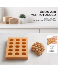15'li 3.3cm Silikon Üzüm Tanesi Döküm Kalıbı - Kolay Çıkan Esnek Yapı