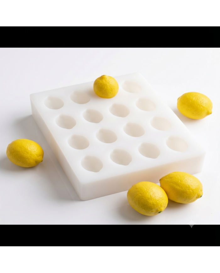 20'li İri Boy Limon Silikon Kalıp (6x4 cm) - Sabun, Mum ve Kokulu Taş Kalıbı