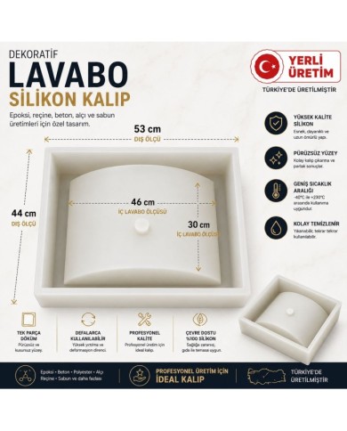 DÖRTGEN LAVABO SİLİKON MOLD KALIP