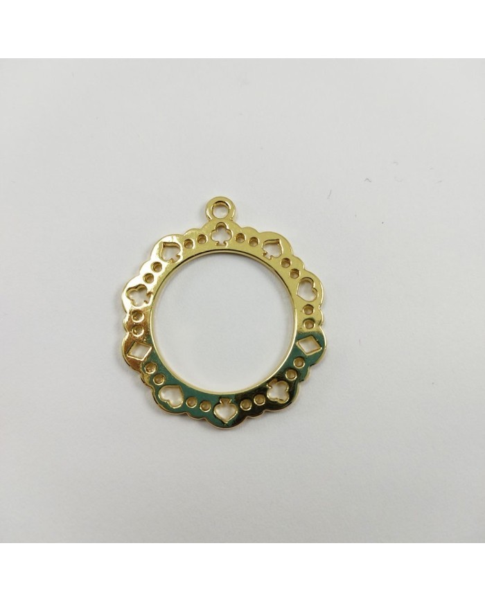 Çiçekli Çerçeve Model Metal Kolye Ucu