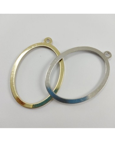 Oval Model Reçine Metal Kolye Ucu