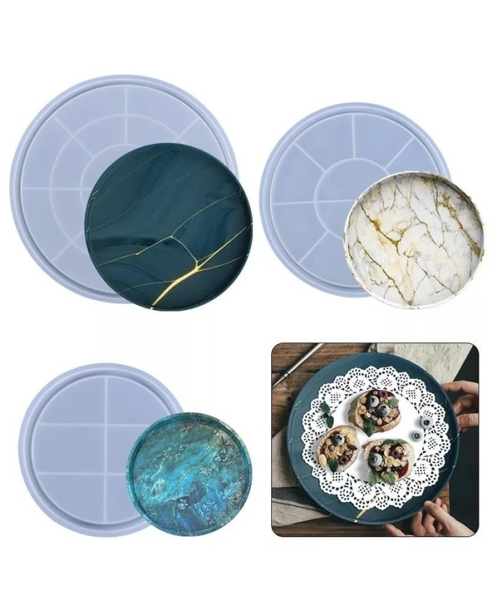 Yuvarlak tabak silikon kalıp -18 cm-Kod:1079