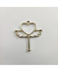 Kanatlı Kalp Model Metal Kolye Ucu