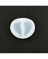 Reçine Epoksi Kalıp- Arkadaşlık Kolyesi Kalp Modeli - E.ARK