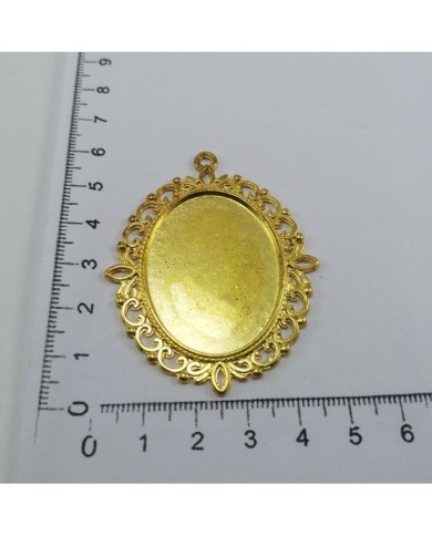 Metal Kolye Ucu - Gold Çerçeve