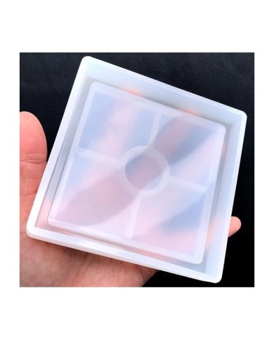 Reçine Epoksi ,Beton Kalıbı Bardak Altı Kare - Kod: 21