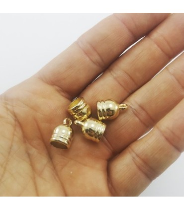 14 mm Huni Boncuk Kapak - Boncuk Şapkası - Gold- 10 Adet