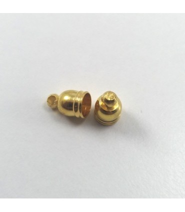 9mm Huni Boncuk Kapak - Boncuk Şapkası - Gold - 10 Adet