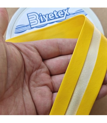 4 cm Biyetex Deri Biye - Sarı - 10 Metre