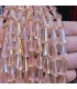 5 Adet İpe Dizili Deve Tabanı Huni Kristal Boncuk - Janjanlı Rose Gold - 8x16mm