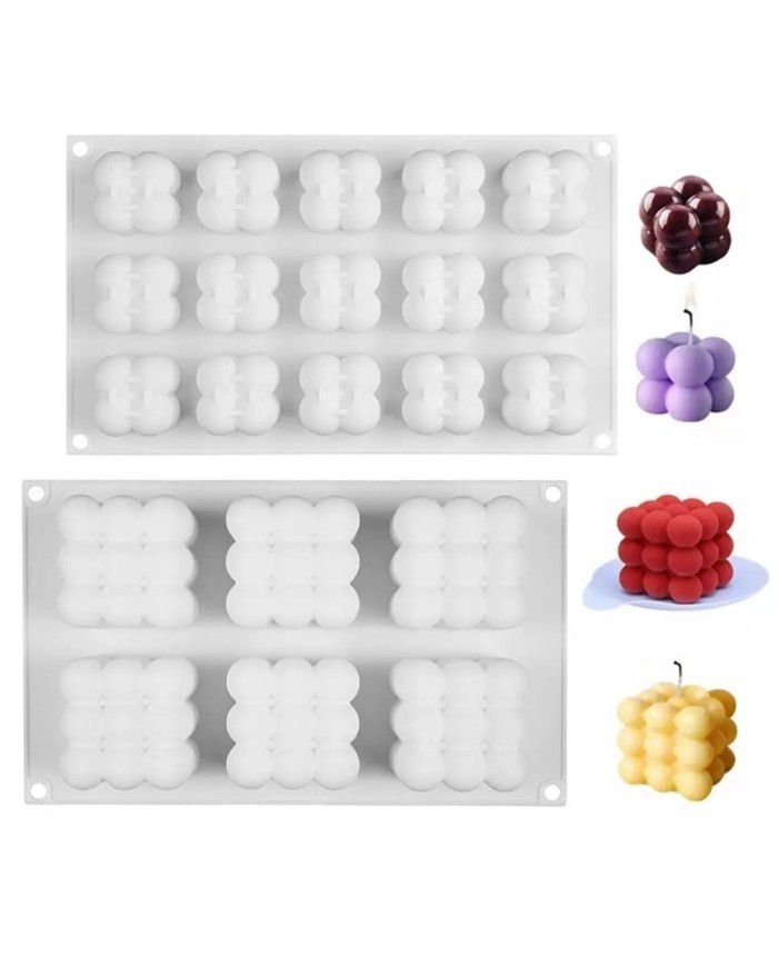 Çoklu Bubble Mum Silikon Kalıbı 6 Lı Büyük Boy