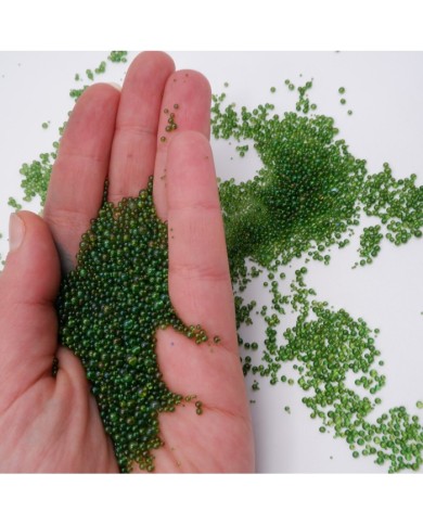 Yeşil Uçan Baloncuk Cam Boncuk Deliksiz 10 Gr