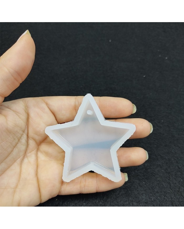 Reçine Epoksi Kalıp Kolye Anahtarlık Yıldız - A2