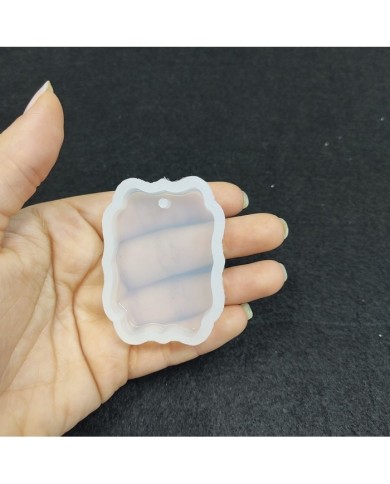 Reçine Epoksi Kalıp Kolye Anahtarlık  Süsleme Dikdörtgen - A11