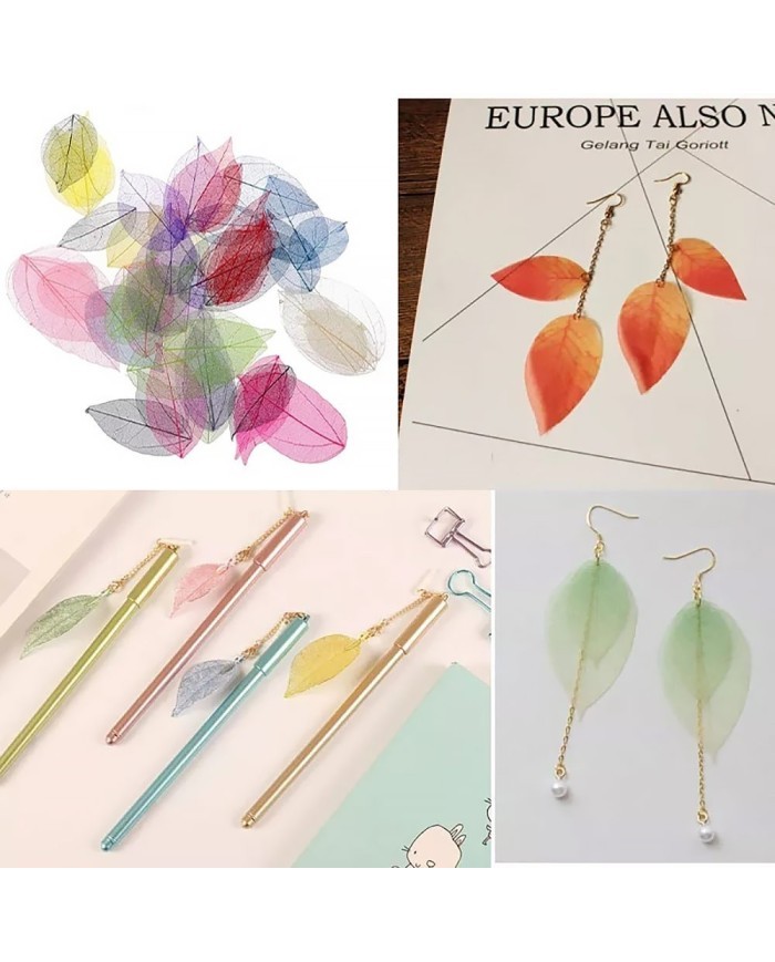 3Adet -  Kumaş Yaprak - Pembe