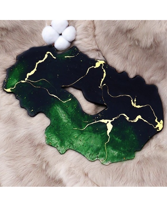 Tepsi Ortası Delik Kütük Modeli Epoksi Reçine ve Beton Silikon Kalıbı -Kod:341