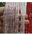 3 mm Küp Kristal Boncuk çin camı janjanlı pembe