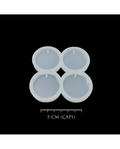 Dörtlü Küçük Magnet Takı Epoksi Kalıp - Yuvarlak - DK3