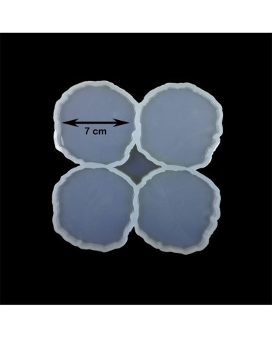 Dörtlü Yuvarlak Magnet Reçine Epoksi Kalıbı 7 cm - ÇM1