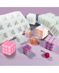 5 ADET ÇOKLU BUBBLE MUM SİLİKON KALIBI 15 Lİ KÜÇÜK BOY