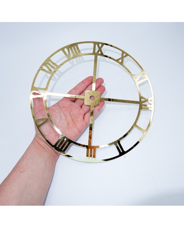 25 Cm Roma Rakam Ahşap üzeri varak kaplama Saat