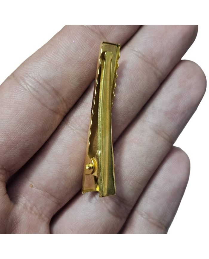 Parlak Altın Renkli Timsah Klips - 4cm - 10 Adet