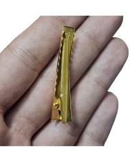 Parlak Altın Renkli Timsah Klips - 4cm - 10 Adet