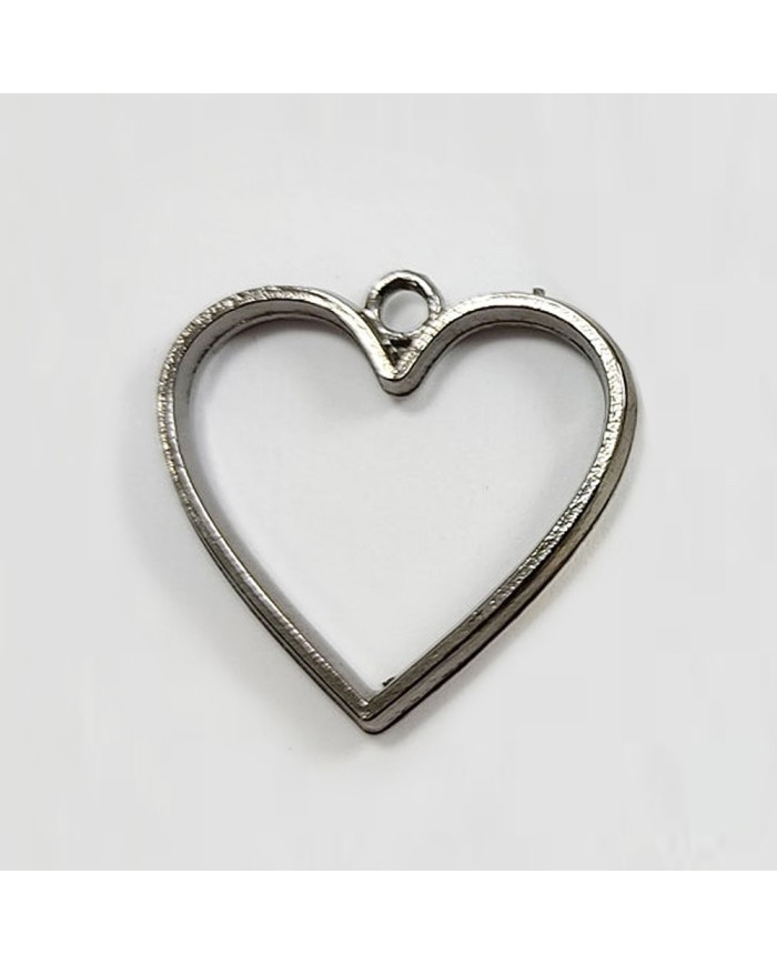 Kalp Model Tek Kulplu Reçine Metal Kolye Ucu Renk Seçmeli