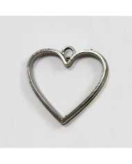 Kalp Model Tek Kulplu Reçine Metal Kolye Ucu Renk Seçmeli