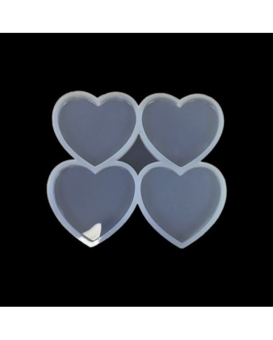 Dörtlü Kalp Magnet Reçine Epoksi Kalıbı - ÇM4