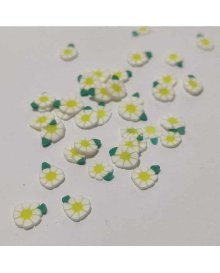 Beyaz Epoksi Süsleme Pulu Saplı Papatya - 5 gram