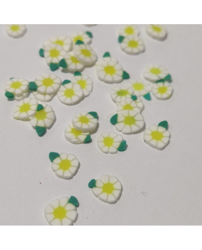 Beyaz Epoksi Süsleme Pulu Saplı Papatya - 5 gram