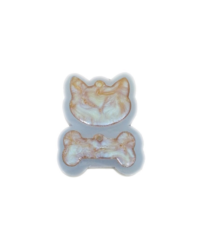 5 Adet - Kedi & Kemik  Reçine Epoksi Kalıp