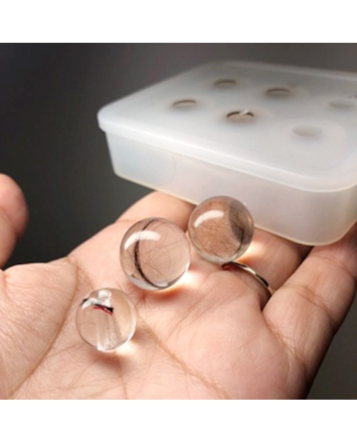 5 adet - Reçine  Epoksi silikon Boncuk Kalıbı -12mm- 161