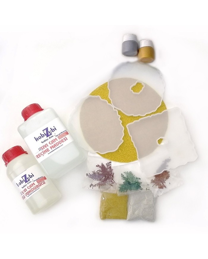 Reçine Epoksi Seti -  Bardak Altları (375ml reçine) - 32,33,251